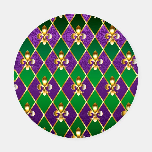 Jewelry Background Mardi Gras Coaster Set (Single)