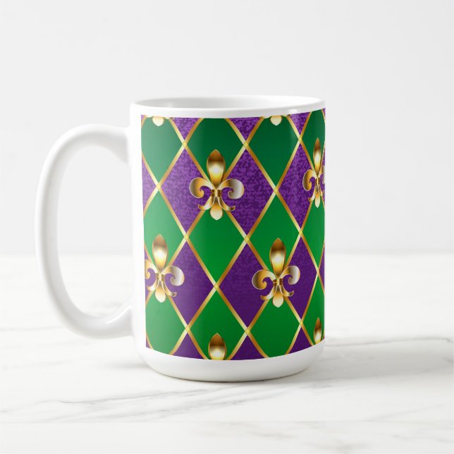 Jewelry Background Mardi Gras Coffee Mug (Left)