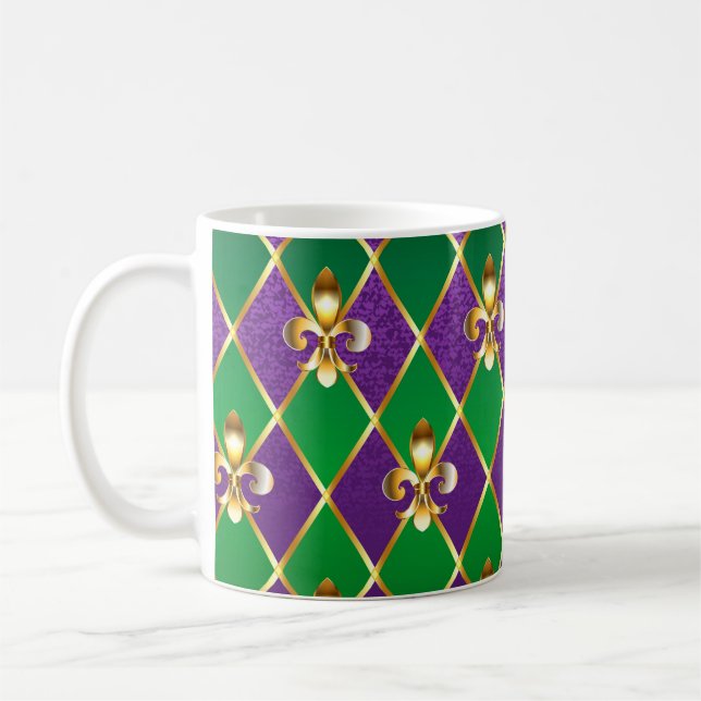 Jewelry Background Mardi Gras Coffee Mug (Left)