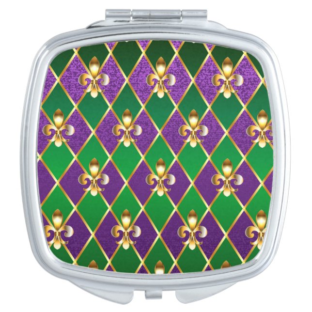 Jewelry Background Mardi Gras Compact Mirror (Front)
