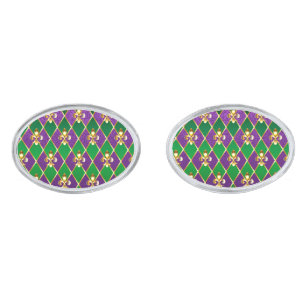 Jewelry Background Mardi Gras Cufflinks