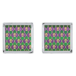 Jewelry Background Mardi Gras Cufflinks