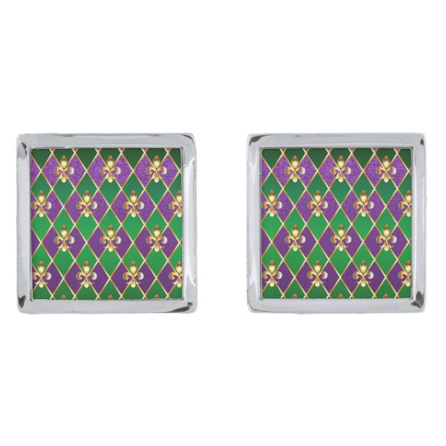Jewelry Background Mardi Gras Cufflinks (Front)