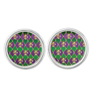 Jewelry Background Mardi Gras Cufflinks