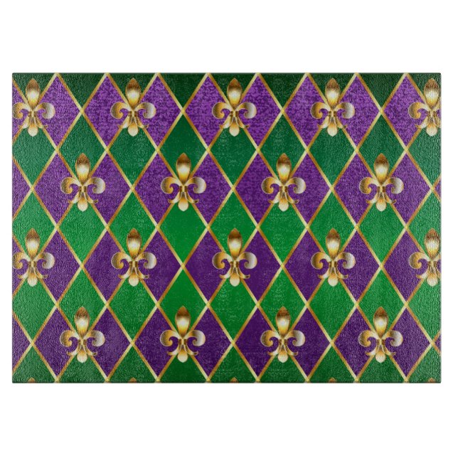 Jewelry Background Mardi Gras Cutting Board (Front)