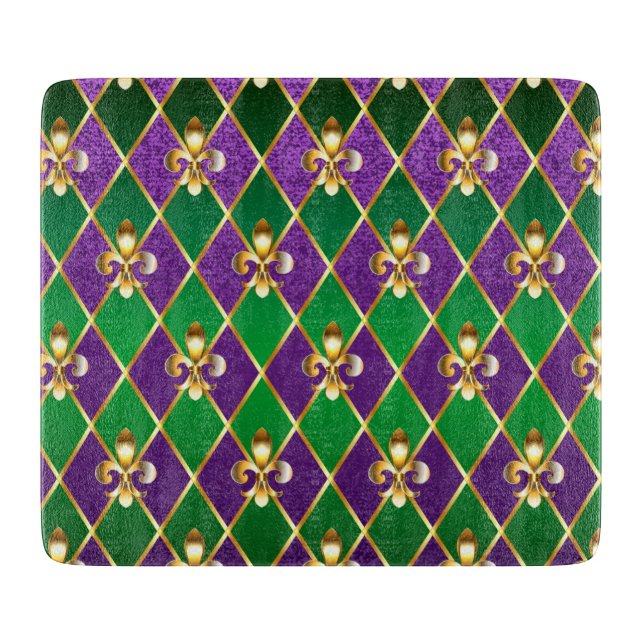 Jewelry Background Mardi Gras Cutting Board (Front)