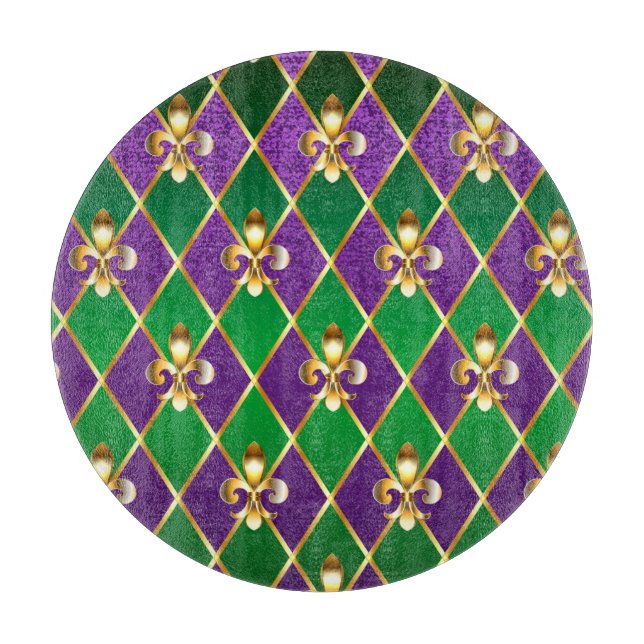 Jewelry Background Mardi Gras Cutting Board (Front)