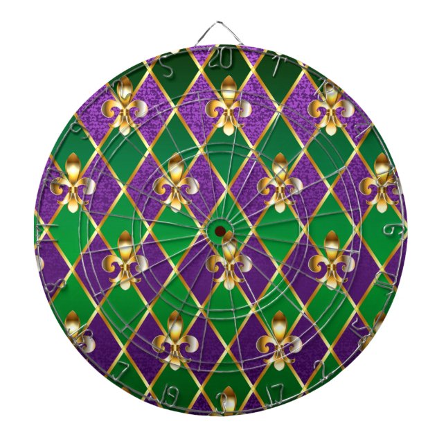 Jewelry Background Mardi Gras Dart Board (Front)