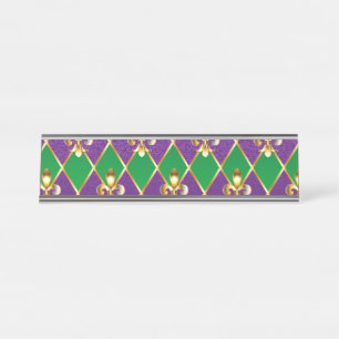 Jewelry Background Mardi Gras Desk Name Plate