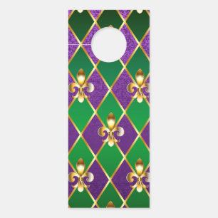 Jewelry Background Mardi Gras Door Hanger