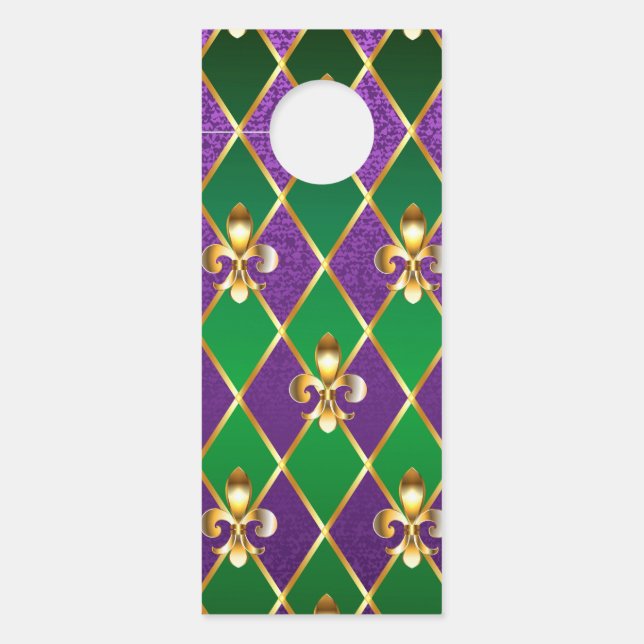 Jewelry Background Mardi Gras Door Hanger (Front)
