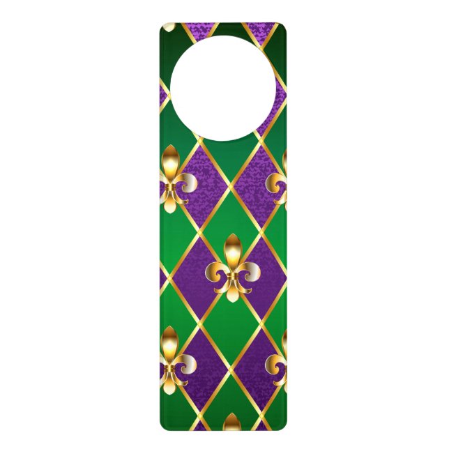 Jewelry Background Mardi Gras Door Hanger (Front)