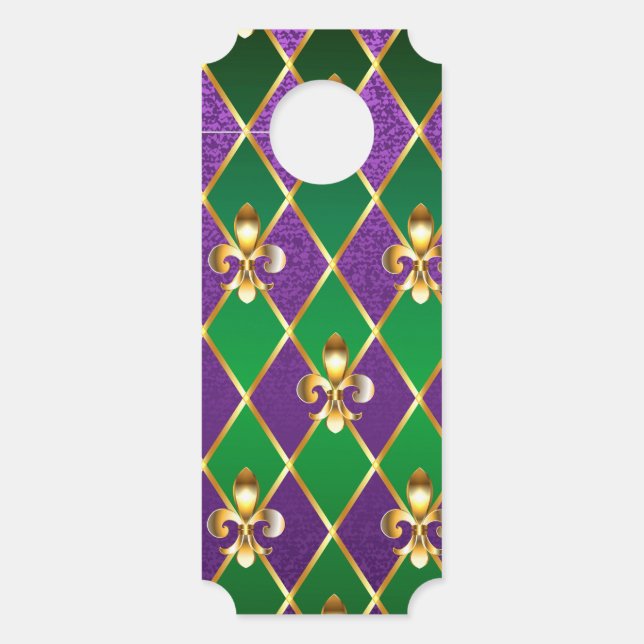 Jewelry Background Mardi Gras Door Hanger (Front)