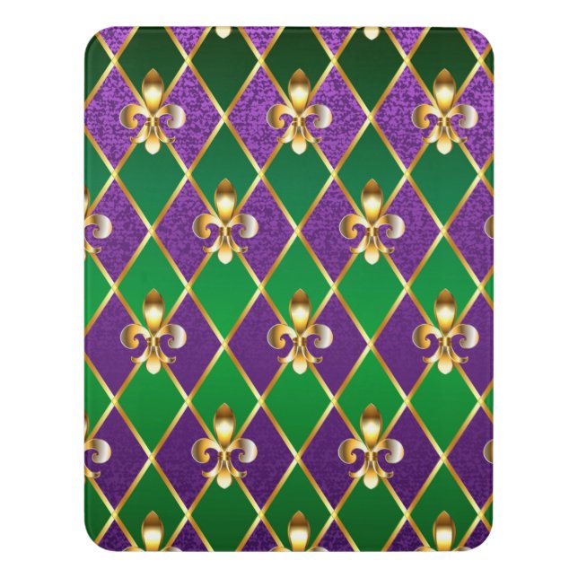 Jewelry Background Mardi Gras Door Sign (Contemporary Vert)