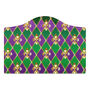 Jewelry Background Mardi Gras Door Sign