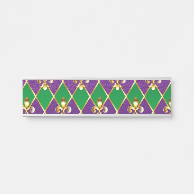 Jewelry Background Mardi Gras Door Sign (Front)