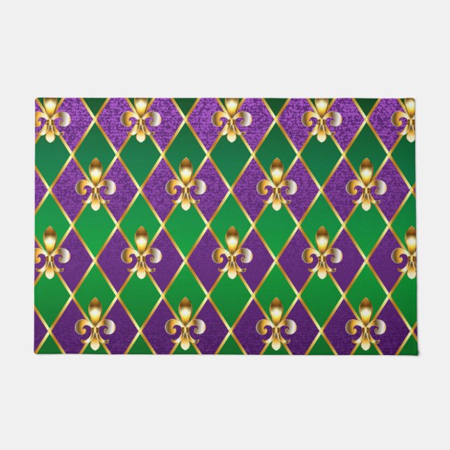 Jewelry Background Mardi Gras Doormat (Front)