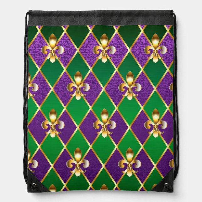 Jewelry Background Mardi Gras Drawstring Bag (Front)