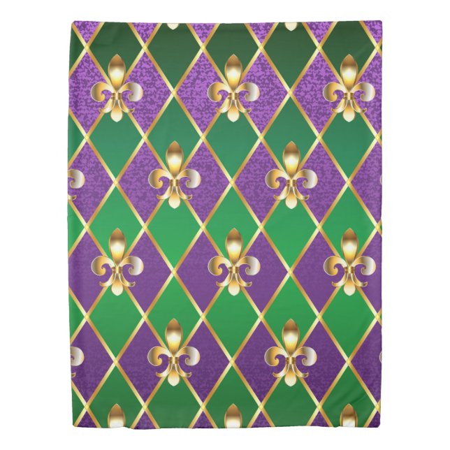 Jewelry Background Mardi Gras Duvet Cover (Front)