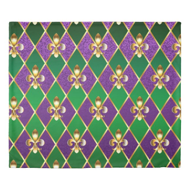 Jewelry Background Mardi Gras Duvet Cover (Front)