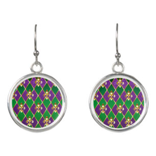 Jewelry Background Mardi Gras Earrings