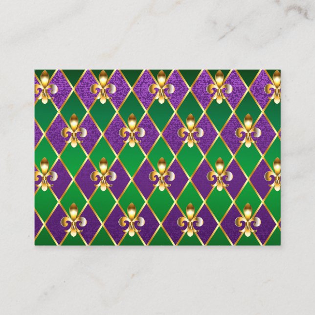 Jewelry Background Mardi Gras Enclosure Card (Front)
