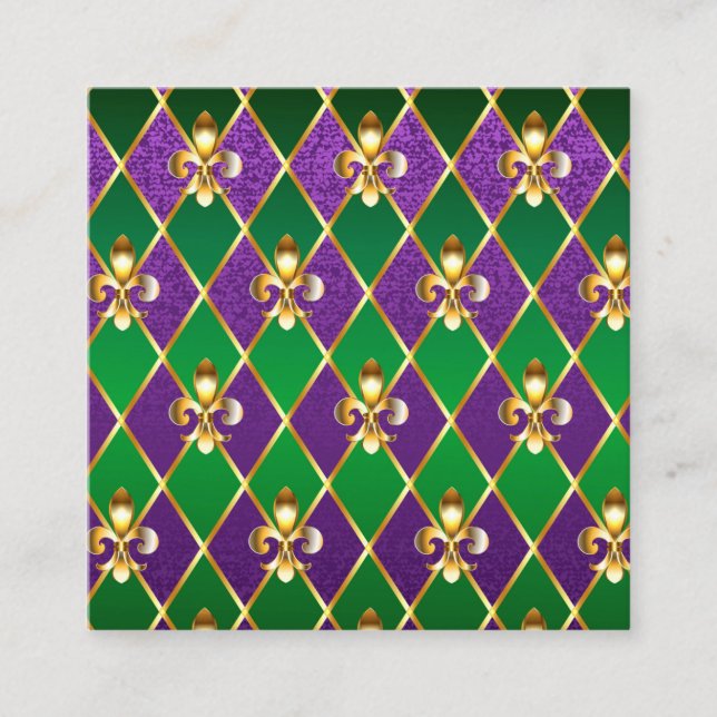 Jewelry Background Mardi Gras Enclosure Card (Front)