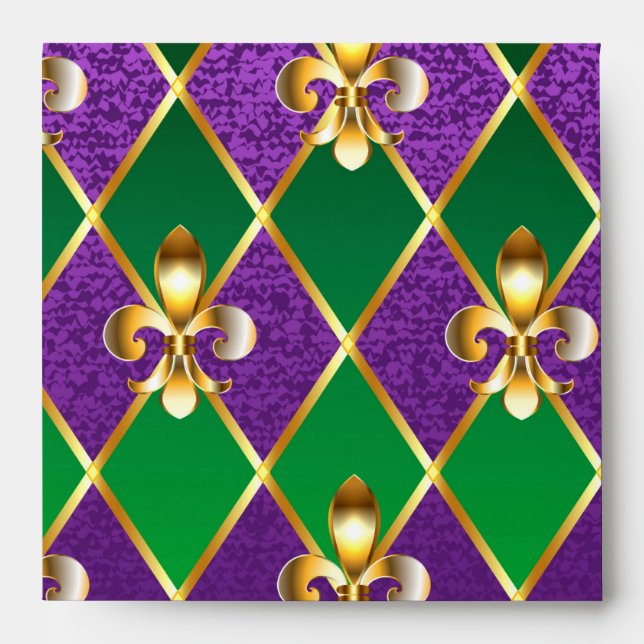 Jewelry Background Mardi Gras Envelope (Front)