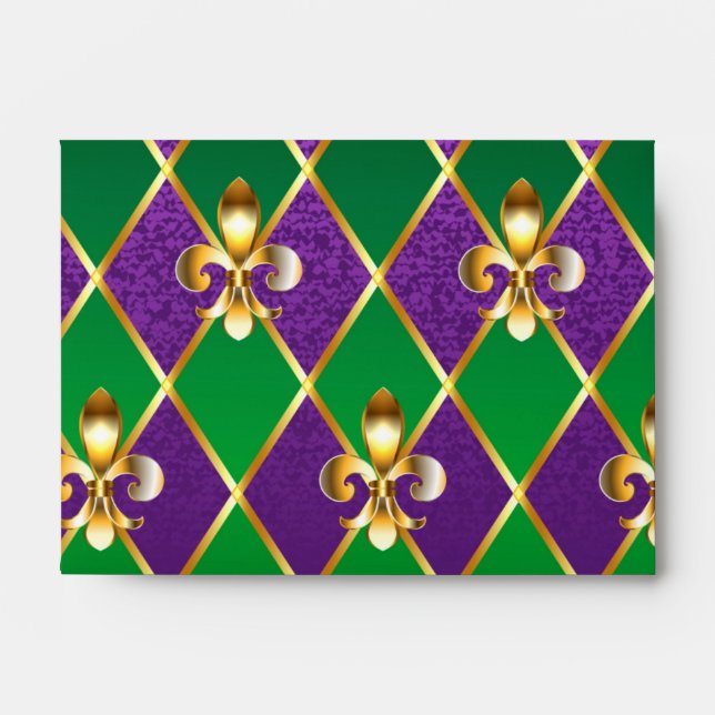 Jewelry Background Mardi Gras Envelope (Front)