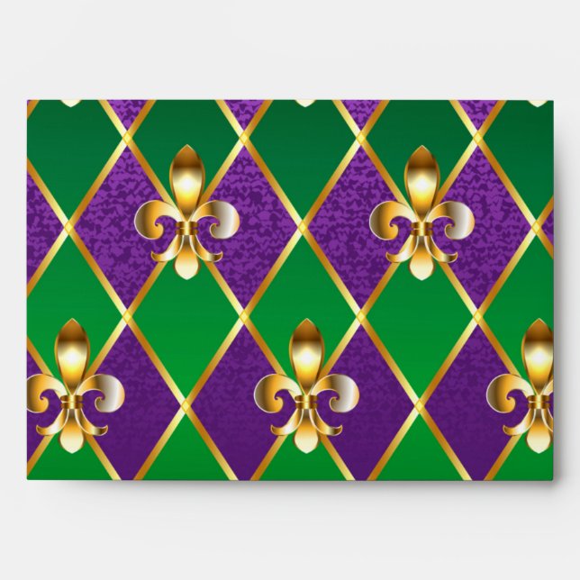 Jewelry Background Mardi Gras Envelope (Front)