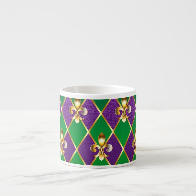 Jewelry Background Mardi Gras Espresso Cup (Front)