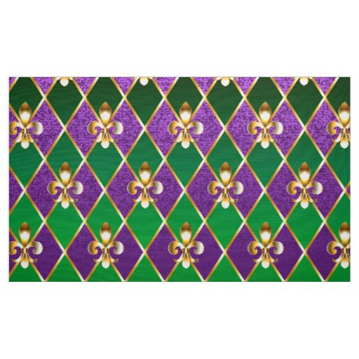 Jewelry Background Mardi Gras Fabric