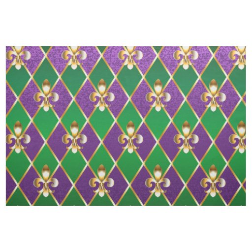 Jewelry Background Mardi Gras Fabric