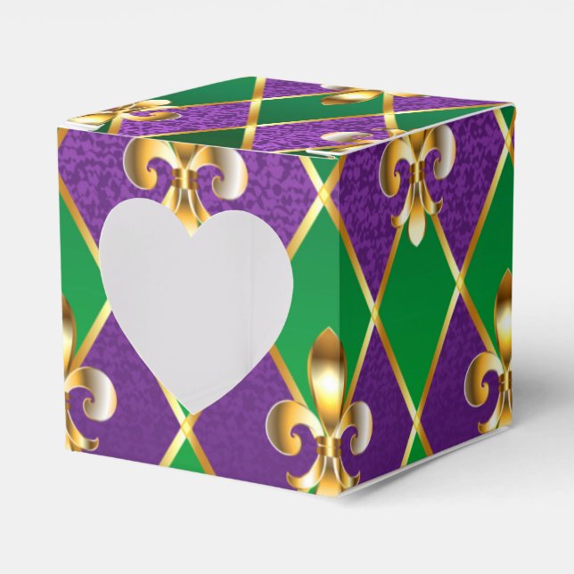 Jewelry Background Mardi Gras Favor Boxes (Front Side)