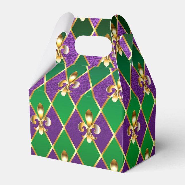 Jewelry Background Mardi Gras Favor Boxes (Front Side)