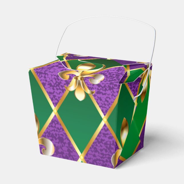 Jewelry Background Mardi Gras Favor Boxes (Front Side)