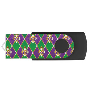 Jewelry Background Mardi Gras Flash Drive