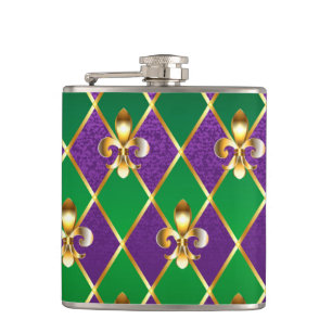 Jewelry Background Mardi Gras Flask