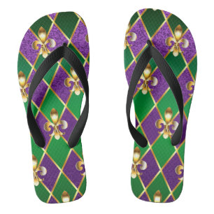 Jewelry Background Mardi Gras Flip Flops