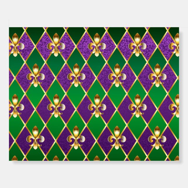 Jewelry Background Mardi Gras Foam Board (Front)