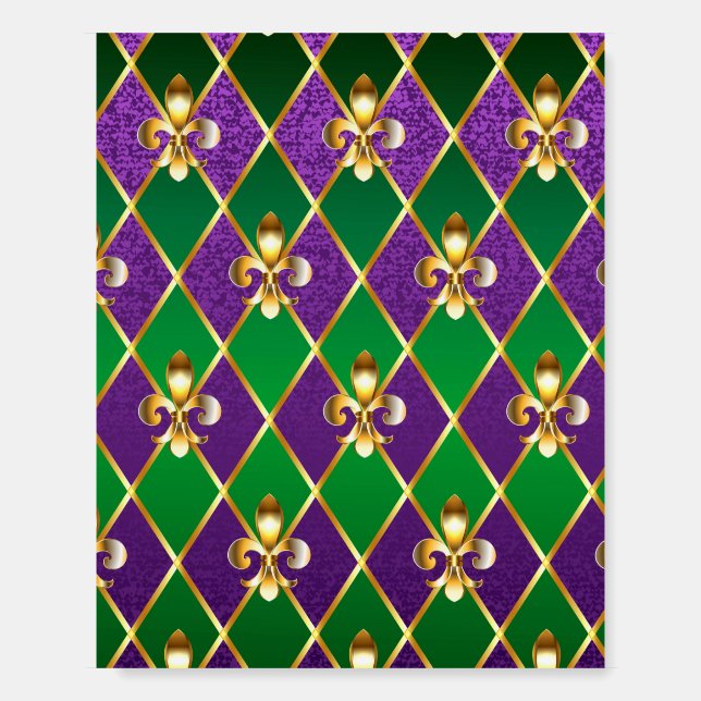 Jewelry Background Mardi Gras Foam Board (Front)