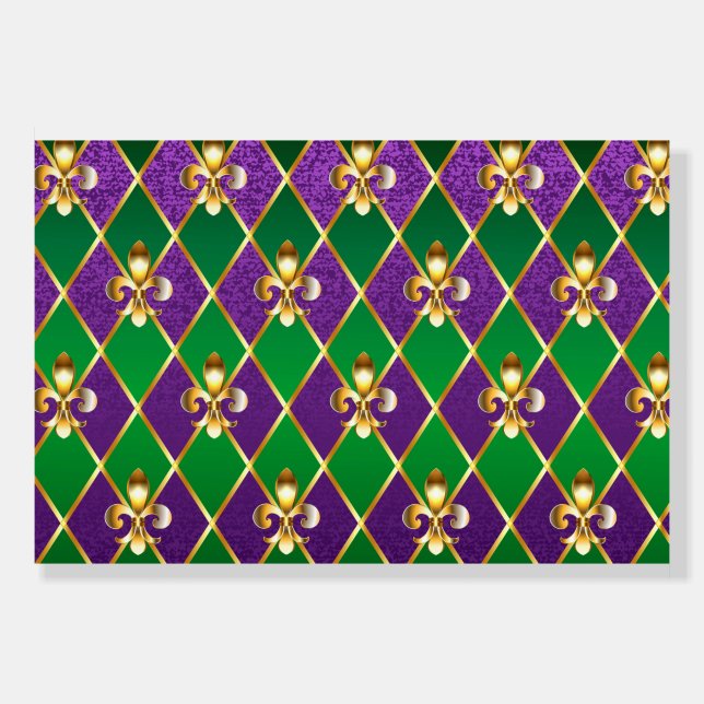Jewelry Background Mardi Gras Foam Board (Front)