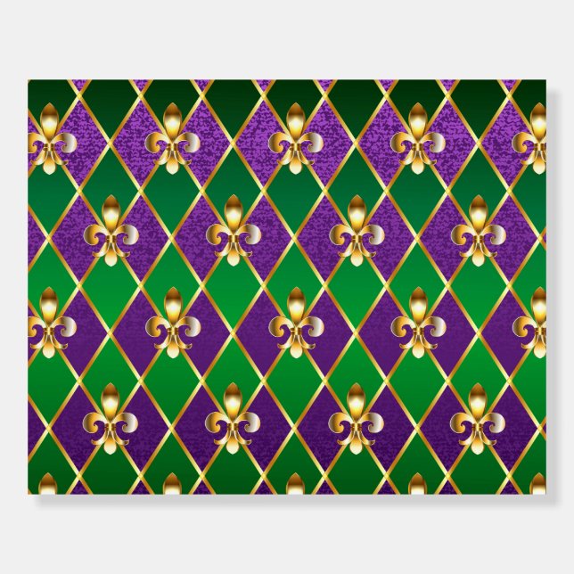 Jewelry Background Mardi Gras Foam Board (Front)