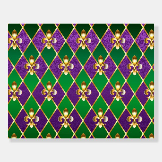 Jewelry Background Mardi Gras Foam Board (Front)