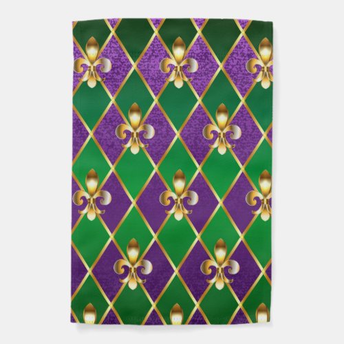 Jewelry Background Mardi Gras Garden Flag