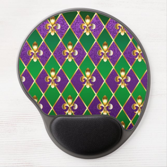 Jewelry Background Mardi Gras Gel Mouse Pad (Front)
