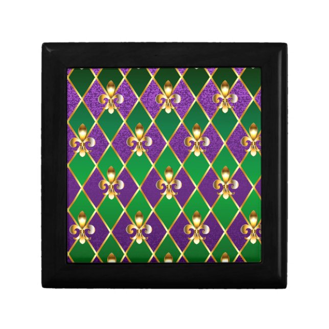 Jewelry Background Mardi Gras Gift Box (Front)