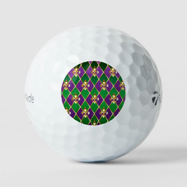 Jewelry Background Mardi Gras Golf Balls (Front)
