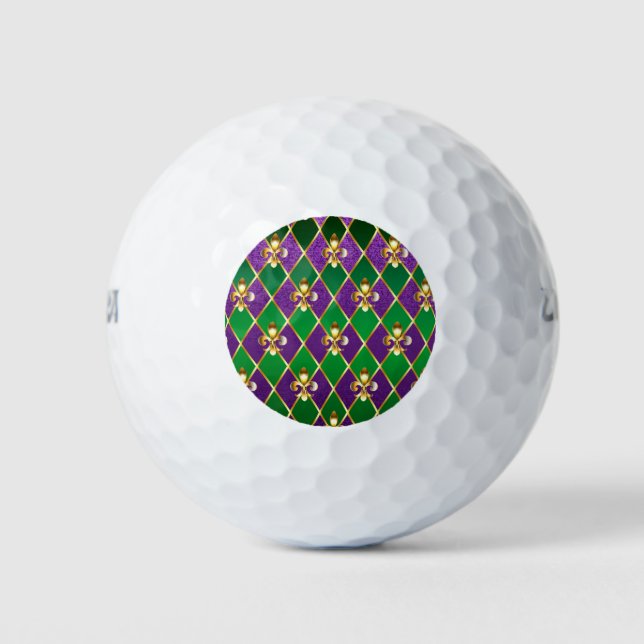 Jewelry Background Mardi Gras Golf Balls (Front)