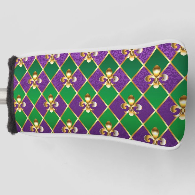 Jewelry Background Mardi Gras Golf Head Cover (Front)